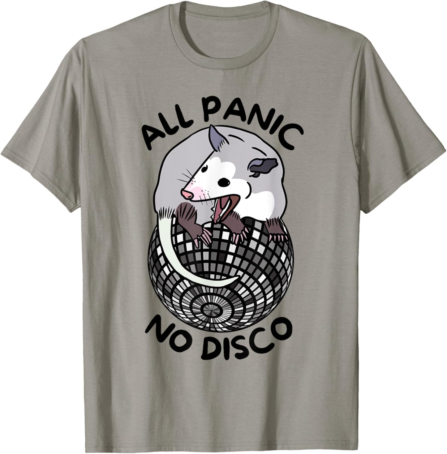 Opossum All Panic No Disco Funny Screaming Street Trash Cat T-Shirt