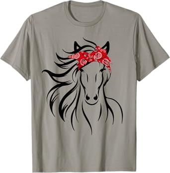 Horse Bandana Tee for Horseback Riding Horse Lover T-Shirt