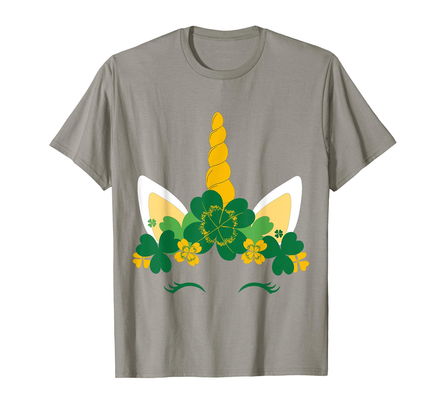 Kids St Patricks Day Unicorn Face Shamrock Pattys Toddler T-Shirt