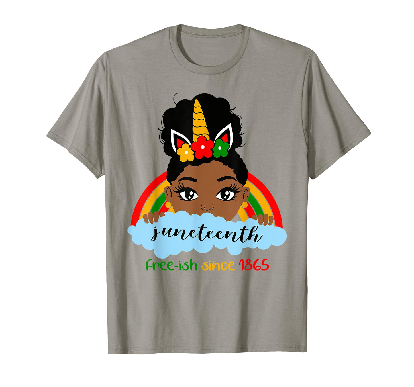 Juneteenth Unicorn Girl Little Princess Freeish since 1865 T-Shirt