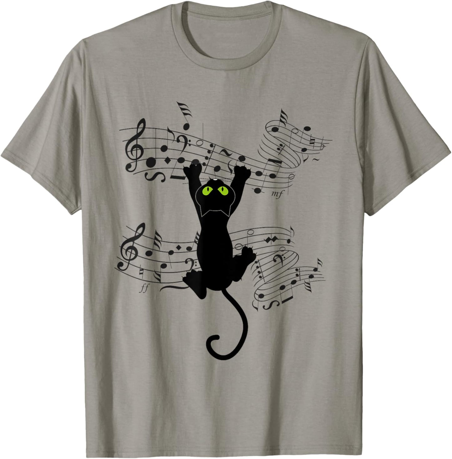 Funny Cat Kitty Playing Music Note T-Shirt Cat lover Gift T-Shirt