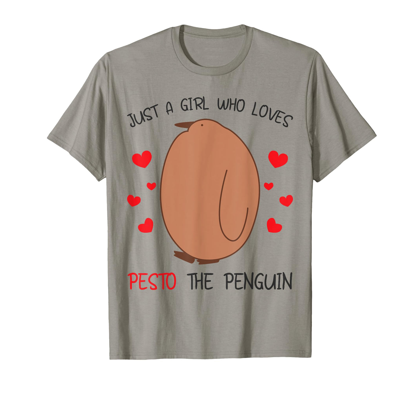 Just a Girl Who Loves Pesto The Penguin Funny Bird Meme T-Shirt