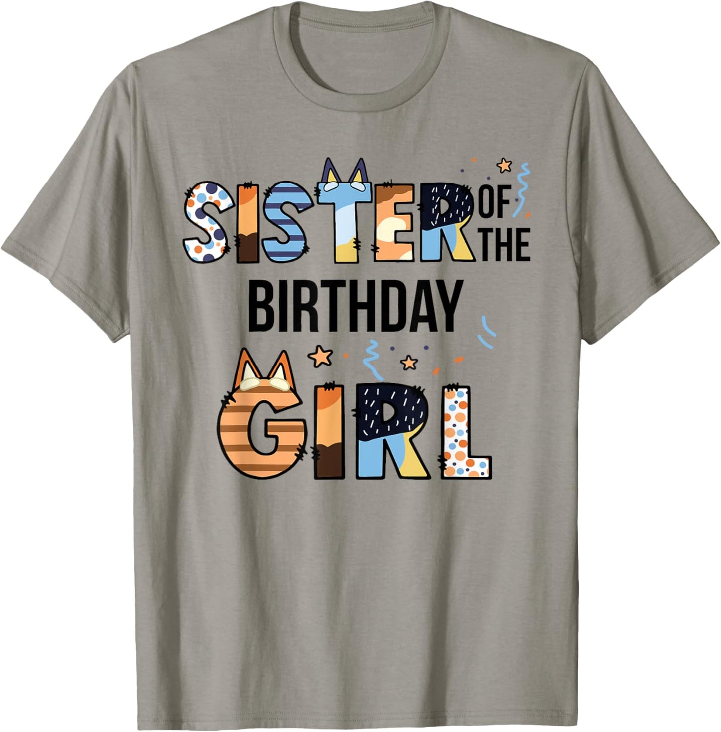 Sister Of The Birthday Girl Party Blue Dog Lover Matching T-Shirt