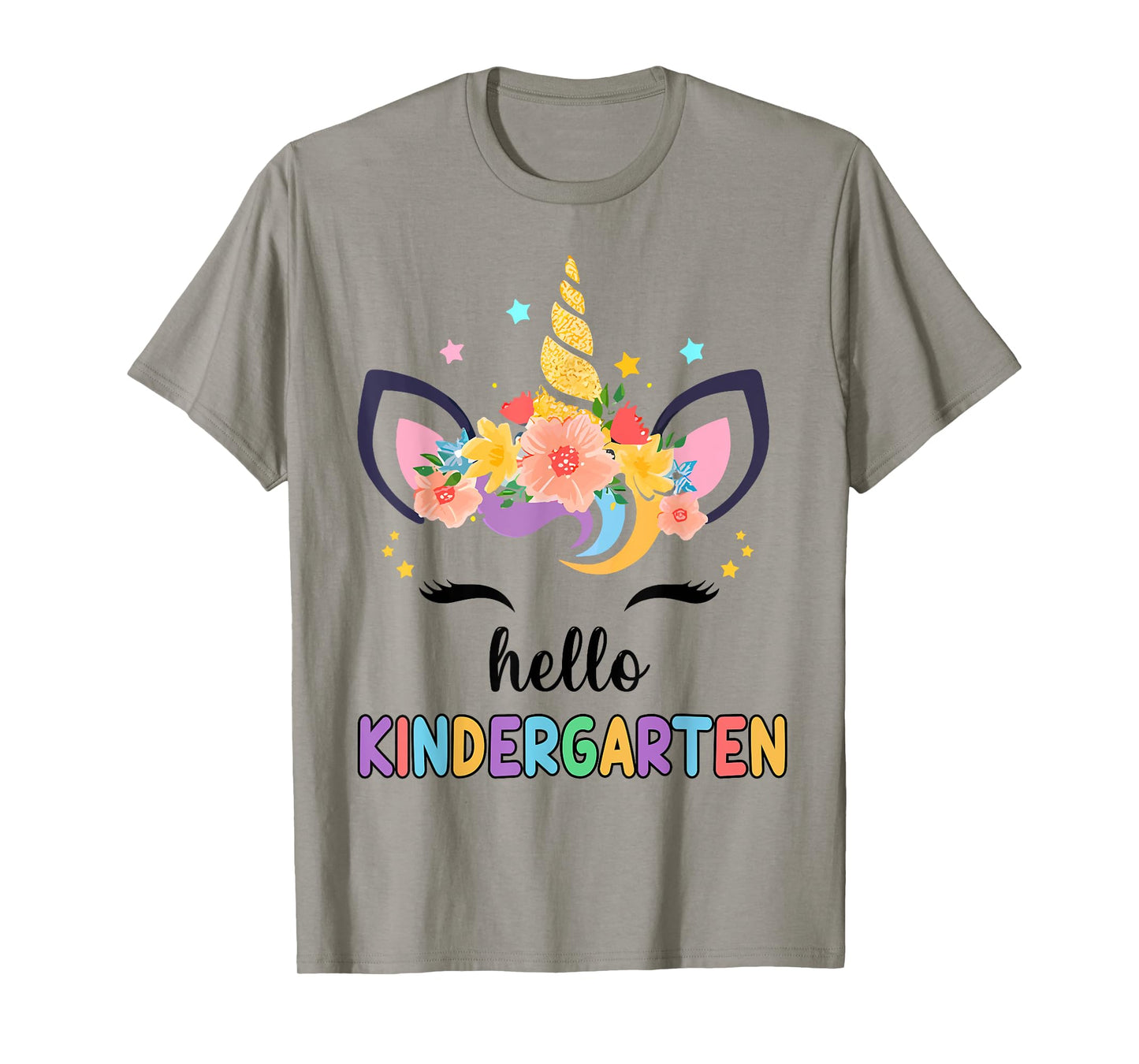 Hello Kindergarten Girl First Day Back School Unicorn Kids T-Shirt