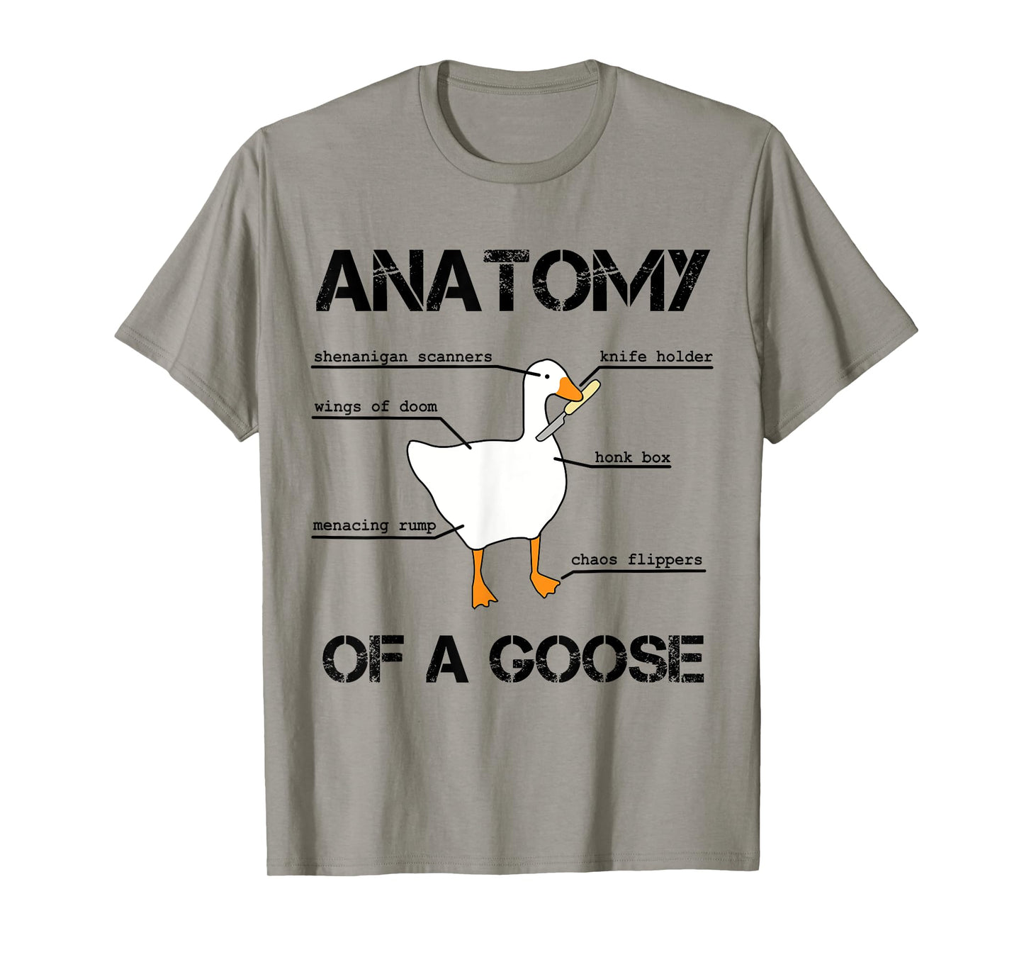 Anatomy of A Goose - Funny Duck Graphic Memes T-Shirt