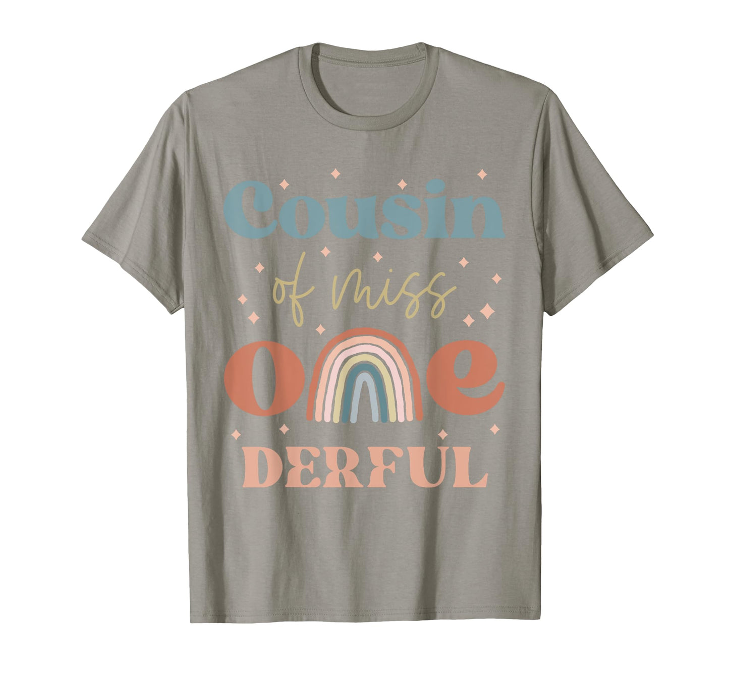 Cousin of Miss Onederful Boho Rainbow First Birthday T-Shirt