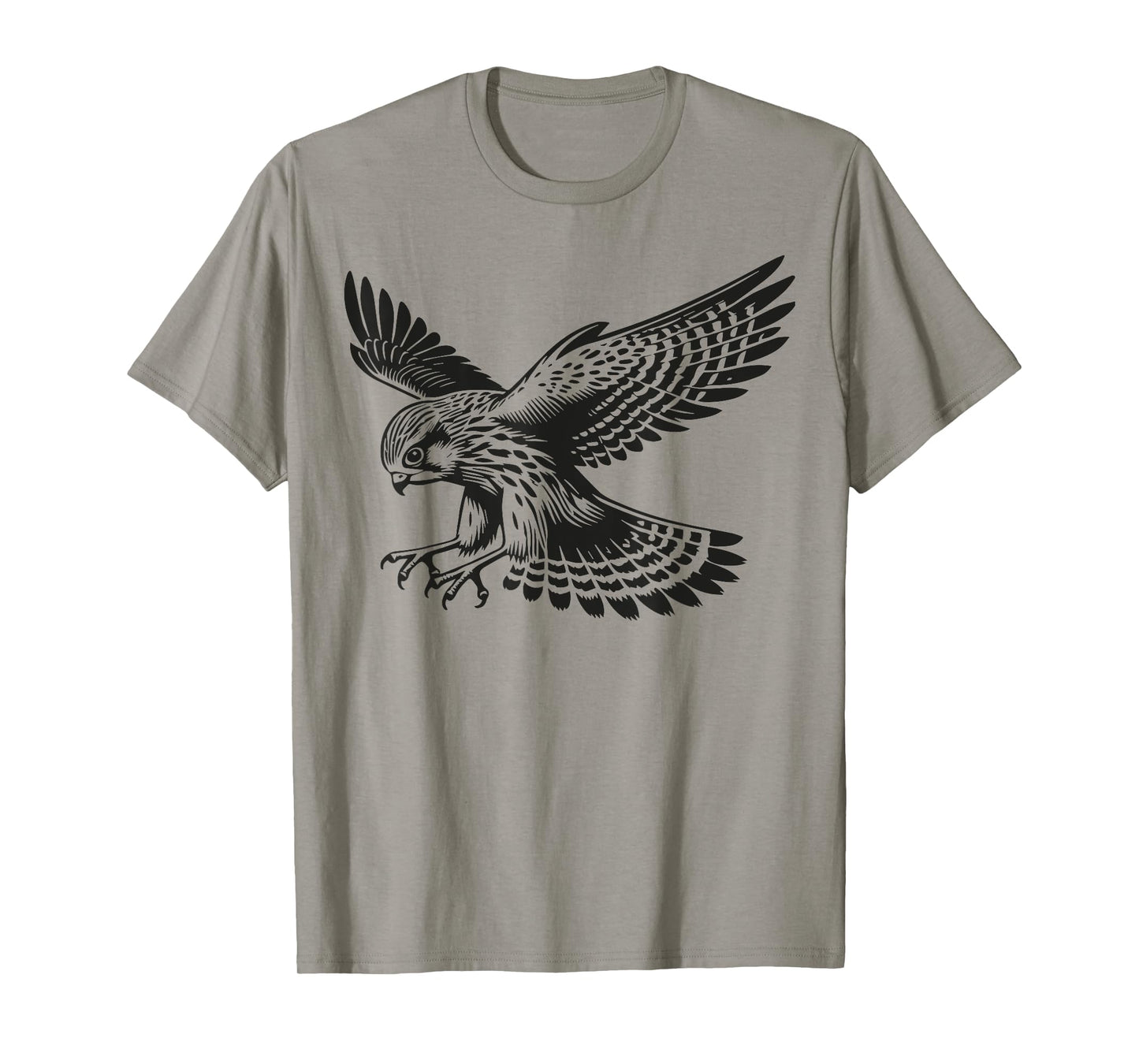 Kestrel Gifts & Birding Apparel Kestrel Drawing Falcon American Kestrel Unisex-Adults T-Shirt Grey Small