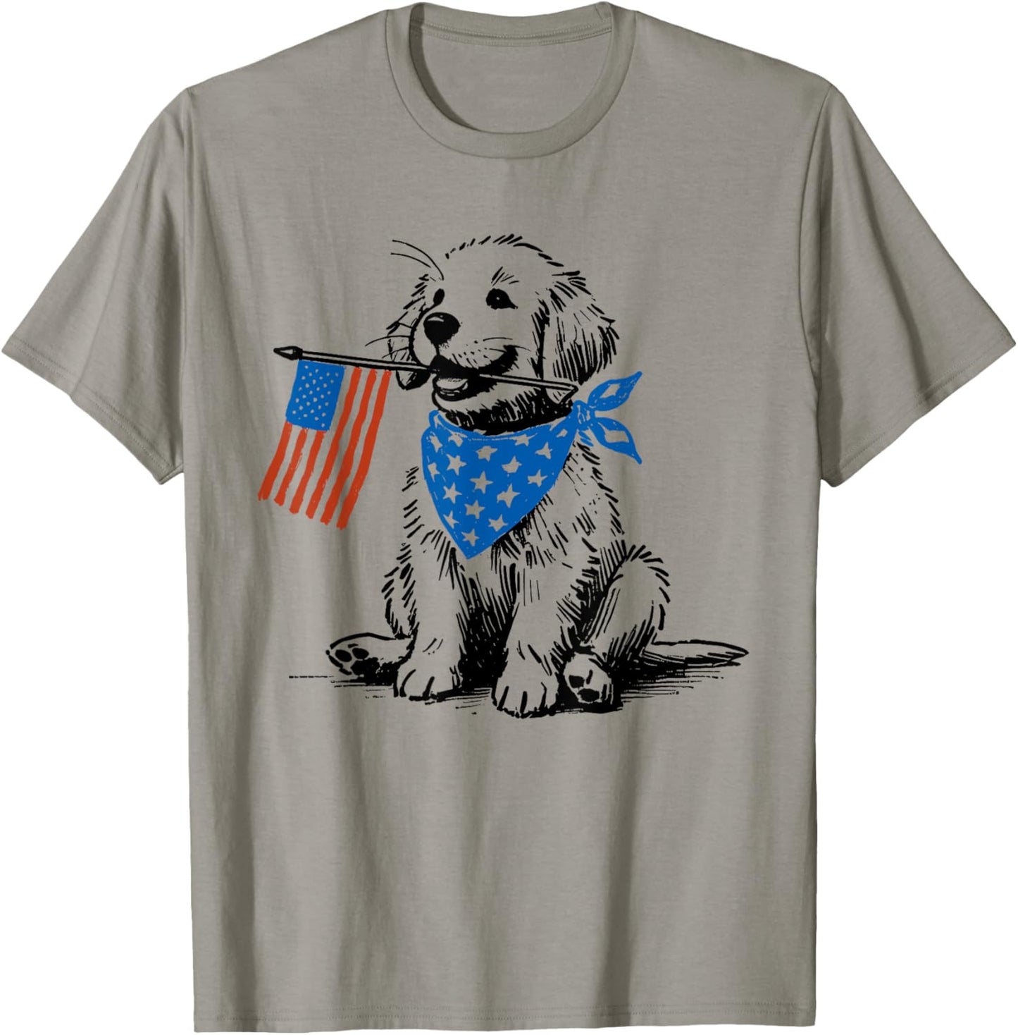 Goldendoodle 4th of July Patriotic Golden Doodle Dog T-Shirt
