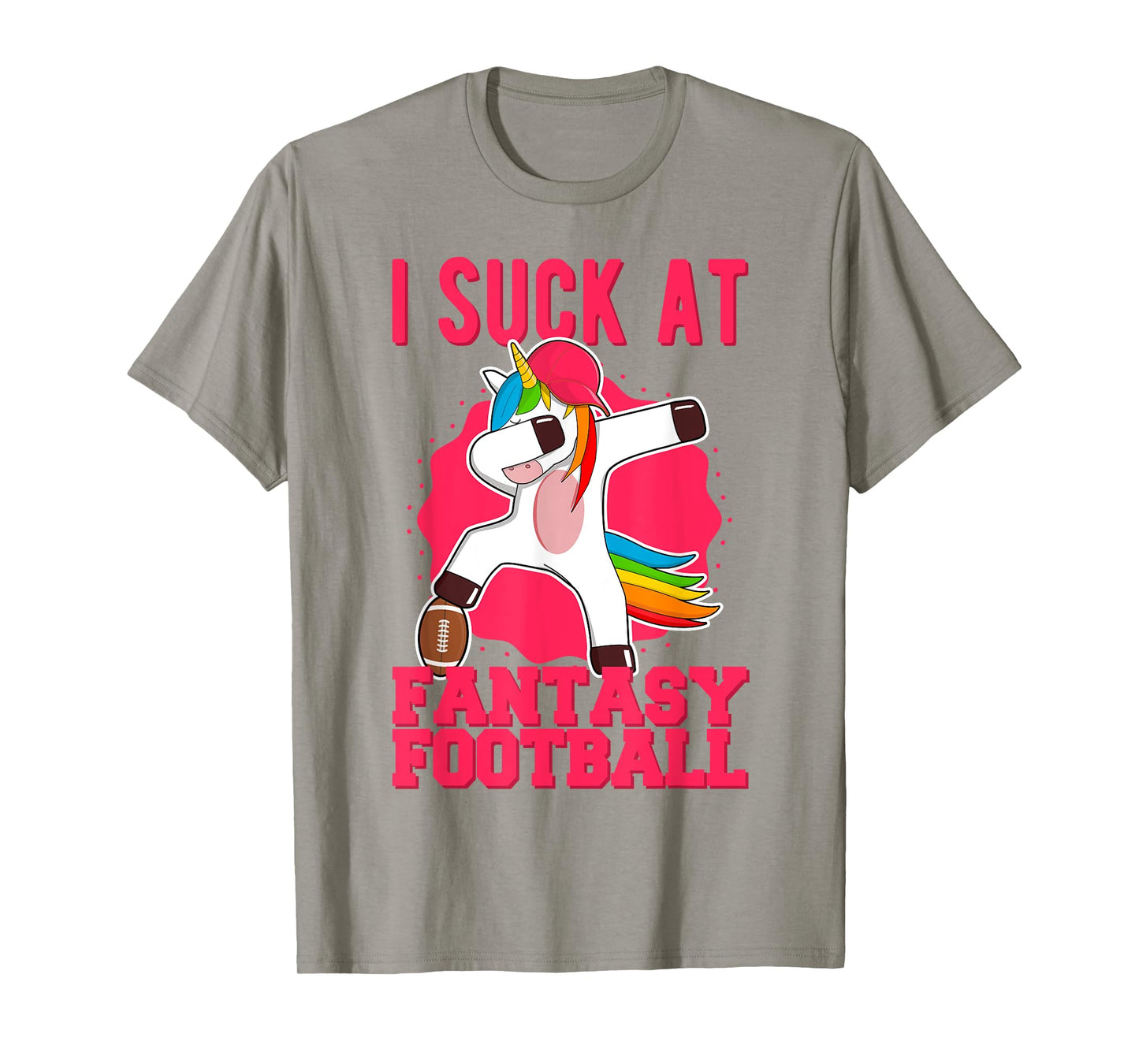 I Suck At Fantasy Football Punishment Loose Dabbing Unicorn T-Shirt