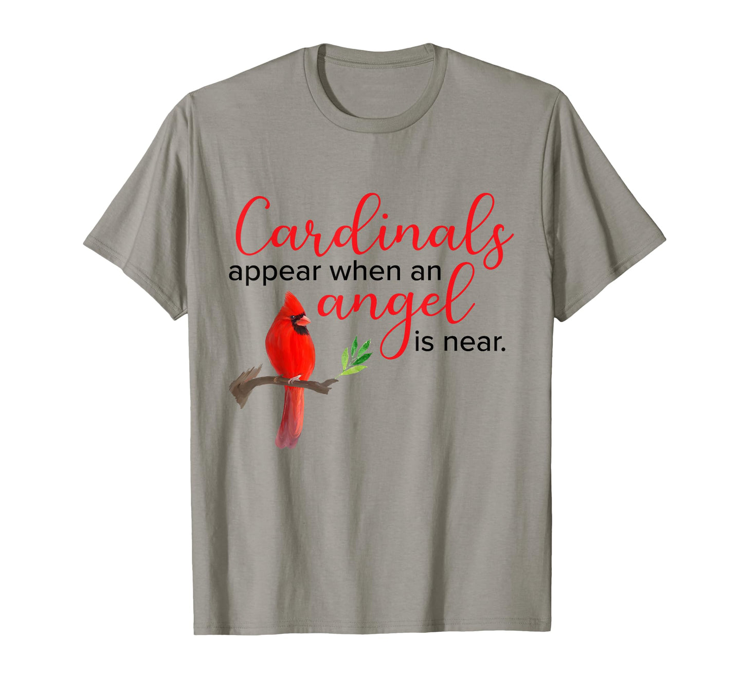 Red Cardinal Bird Angel Memorial Love Design T-Shirt