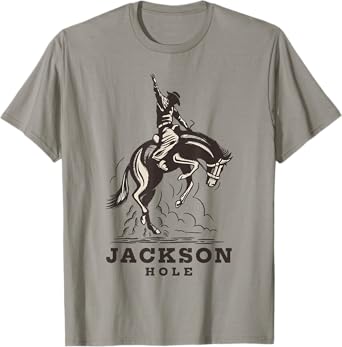 Jackson Hole Wyoming Rodeo Cowboy Horse Rider Travel T-Shirt
