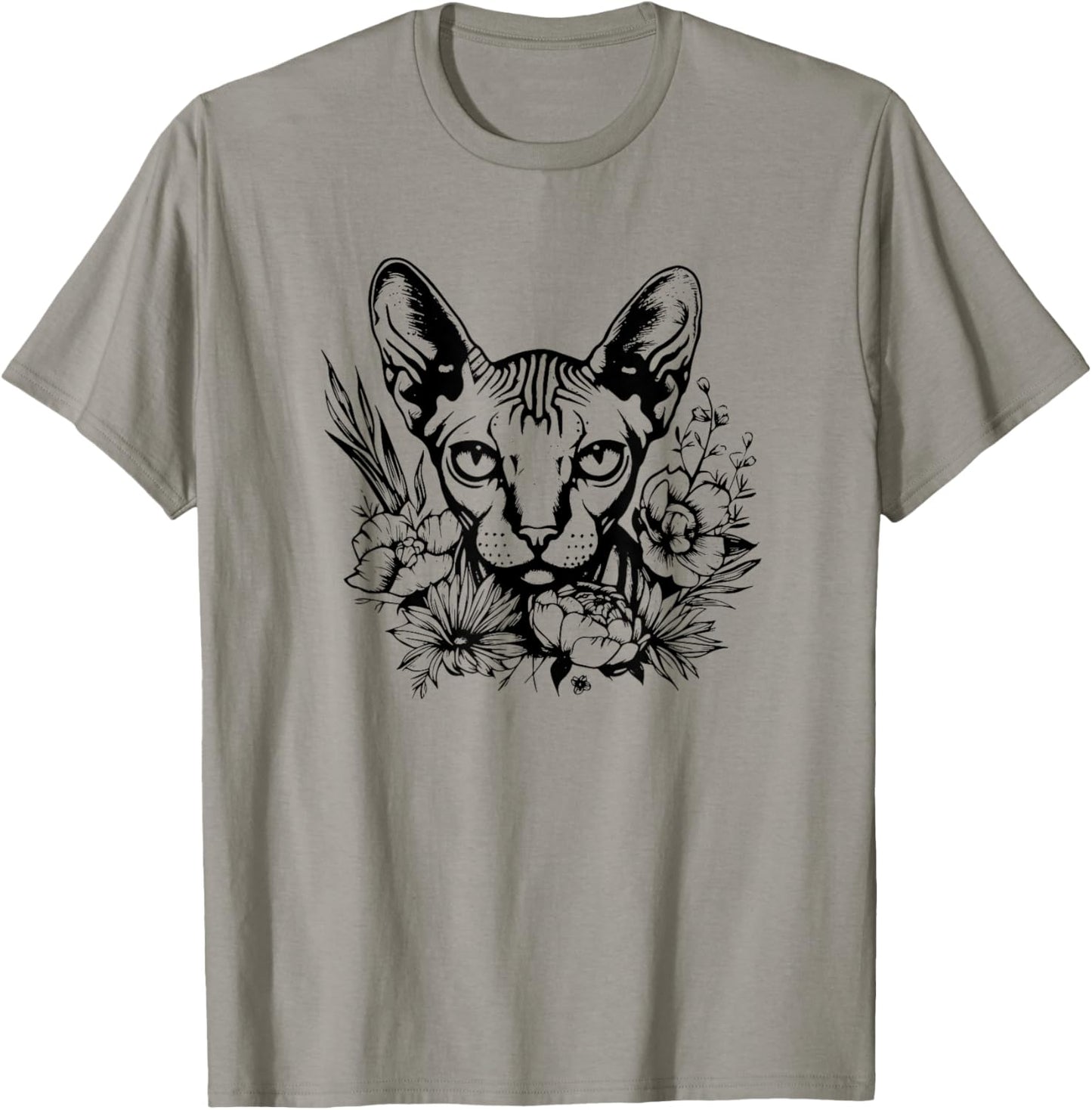 Cute Flowers Floral Hairless Sphynx Cat Lover T-Shirt