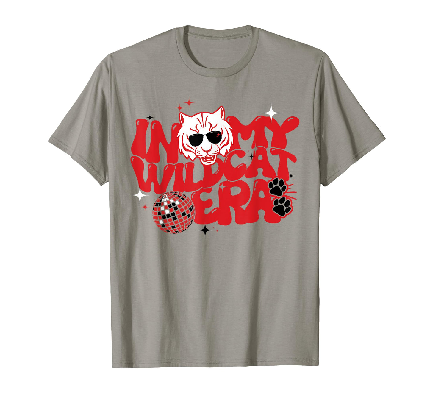 In My Wildcat Era Go Wildcats Groovy School Spirit Mascot T-Shirt