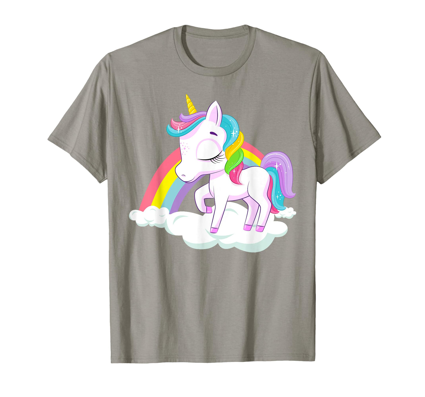 Pink Rainbow Unicorn Baby Dancing on Fluffy Clouds T-Shirt