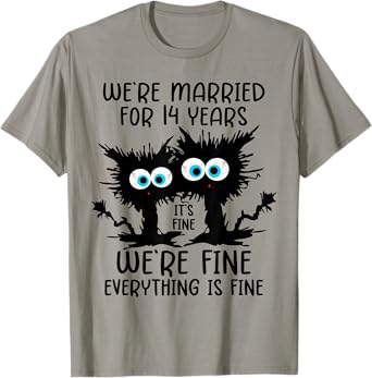 Ivory Wedding We're Married For 14 Years T-Shirt