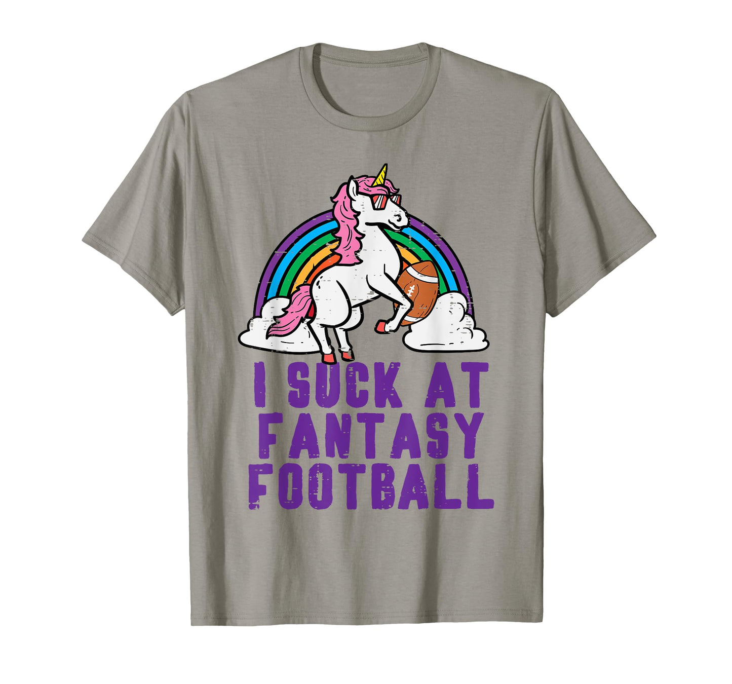 Funny Pink Fantasy Football Loser Shirt Unicorn Men T-Shirt