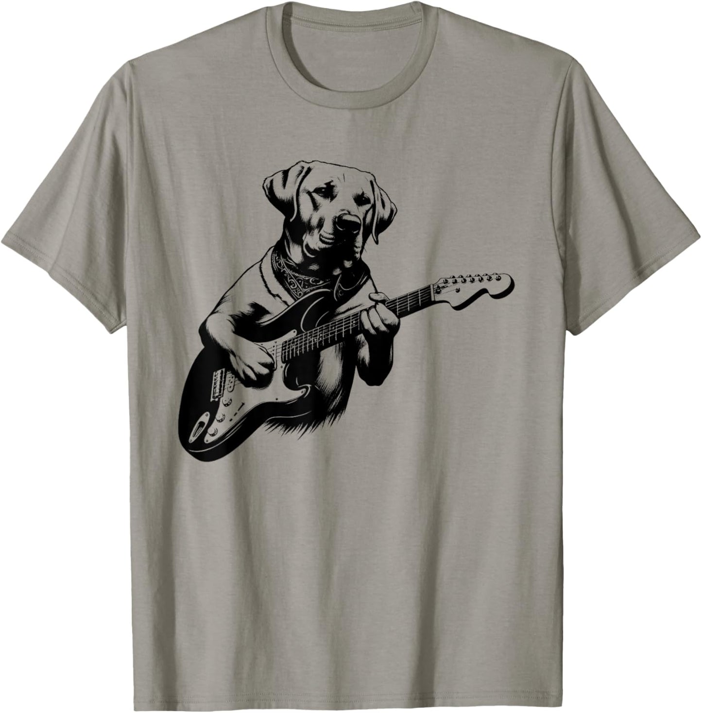 Labrador Dog Playing Electric Guitar Rock Star Guitarist T-Shirt