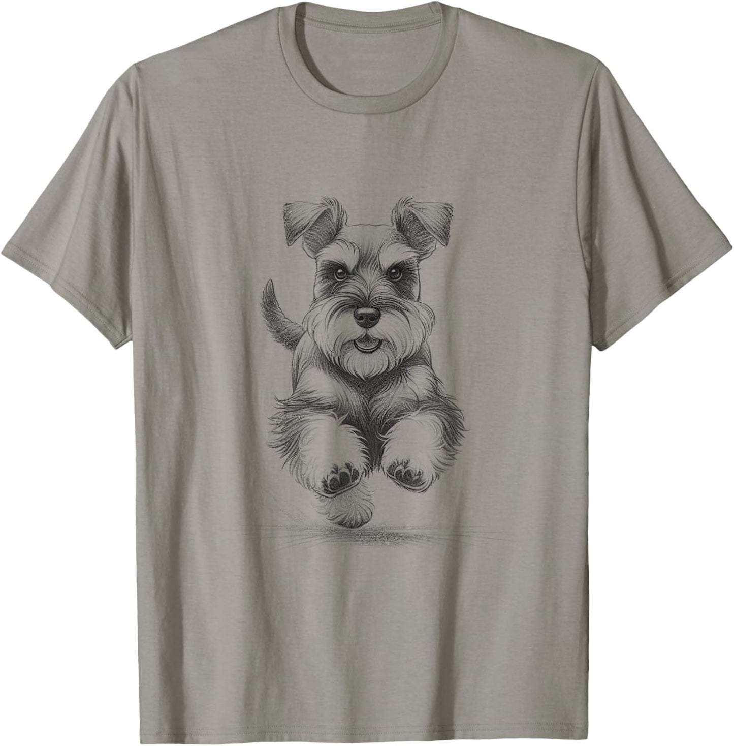 Mini Miniature Schnauzer Dog Running Design Idea T-Shirt