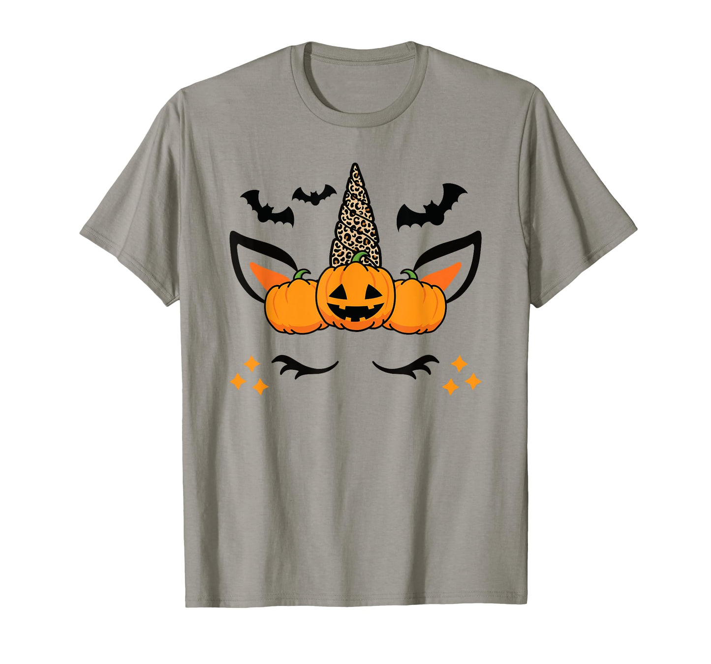 Cute Halloween Unicorn Costume Leopard Pumpkins T-Shirt