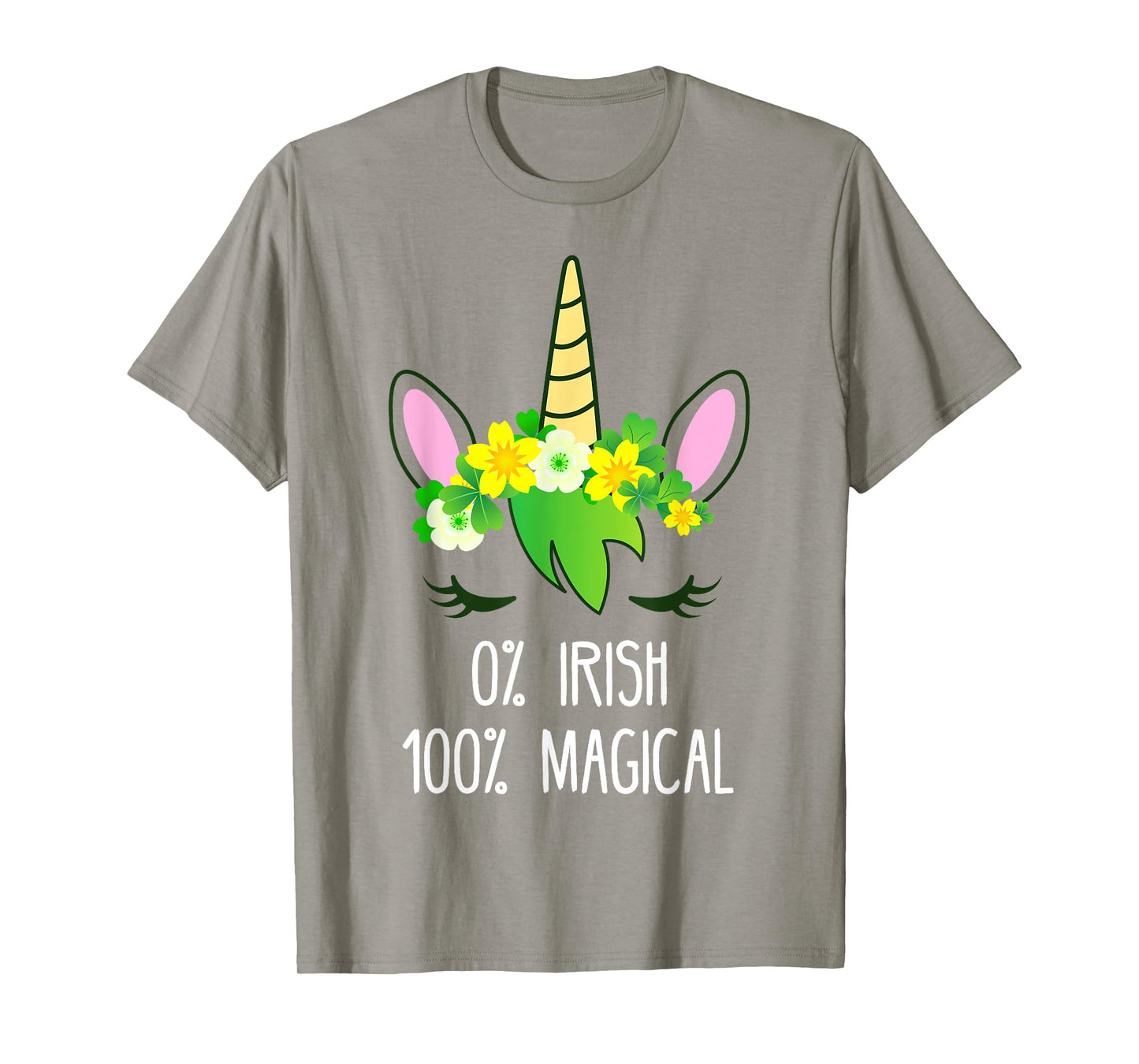 St. Patrick's Day Unicorn Face 0% Irish Shirt Lepricorn