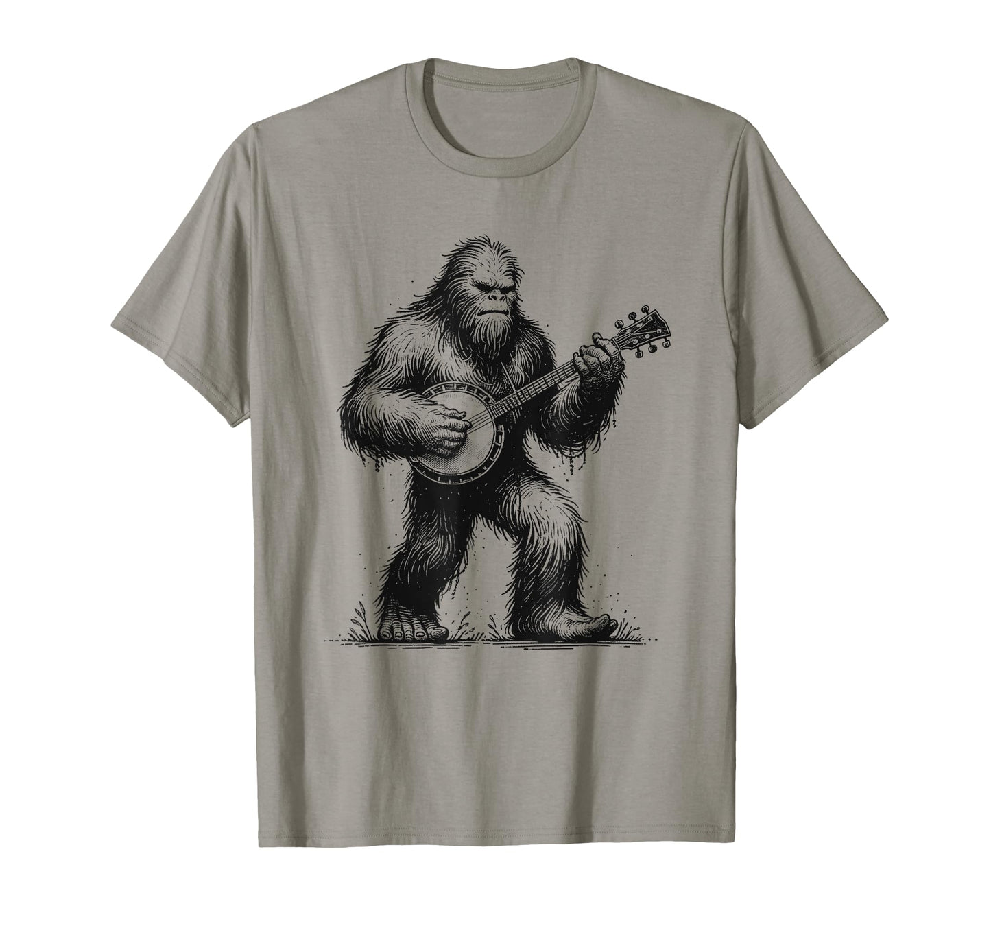 Bigfoot Sasquatch Playing Banjo Banjoist Banjo Player T-Shirt