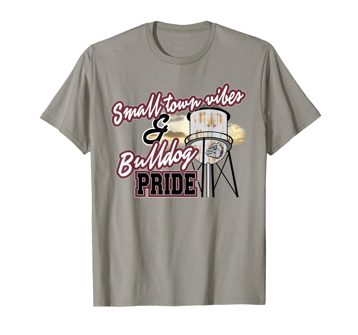 Small Town Vibes Bulldog Pride Maroon Bulldogs School Spirit T-Shirt