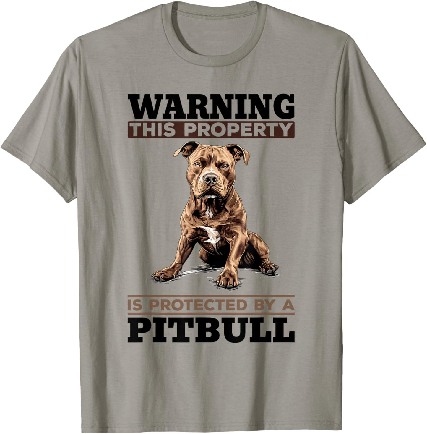 Pitbull Terrier Dog Breed Warning This Property is Protected T-Shirt