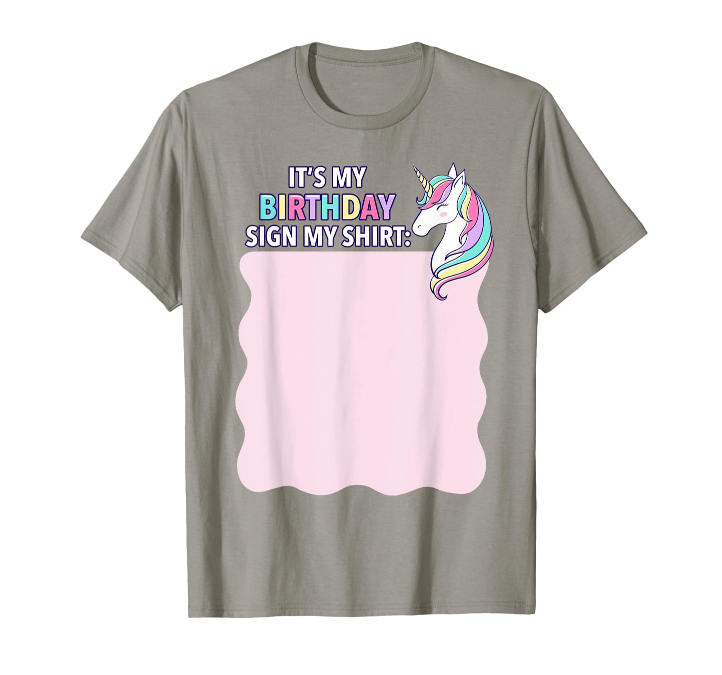 It's My Birthday Sign My Shirt Pink Unicorn Girl Toddler T-Shirt
