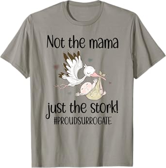 Funny Surrogate Mom Stork Surrogacy Announcement T-Shirt