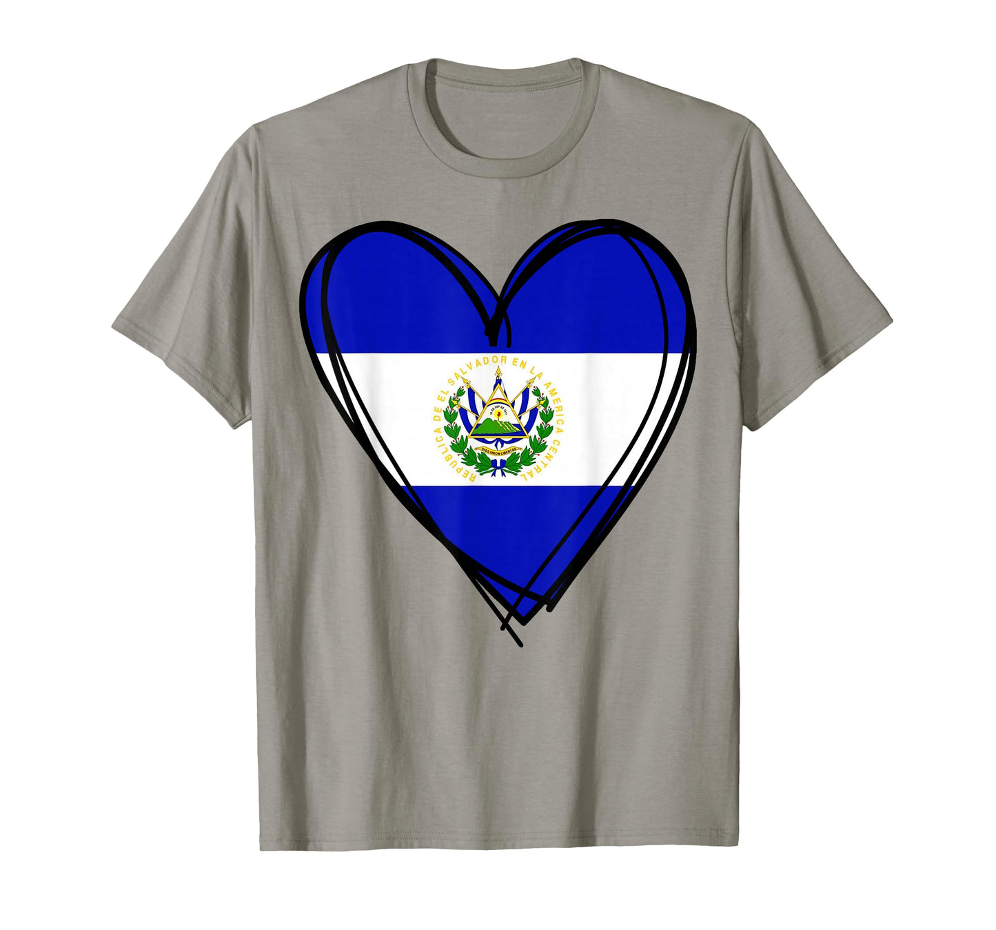 Proud Salvadoran Boy Girl Mommy Hello El Salvador Flag Heart T-Shirt