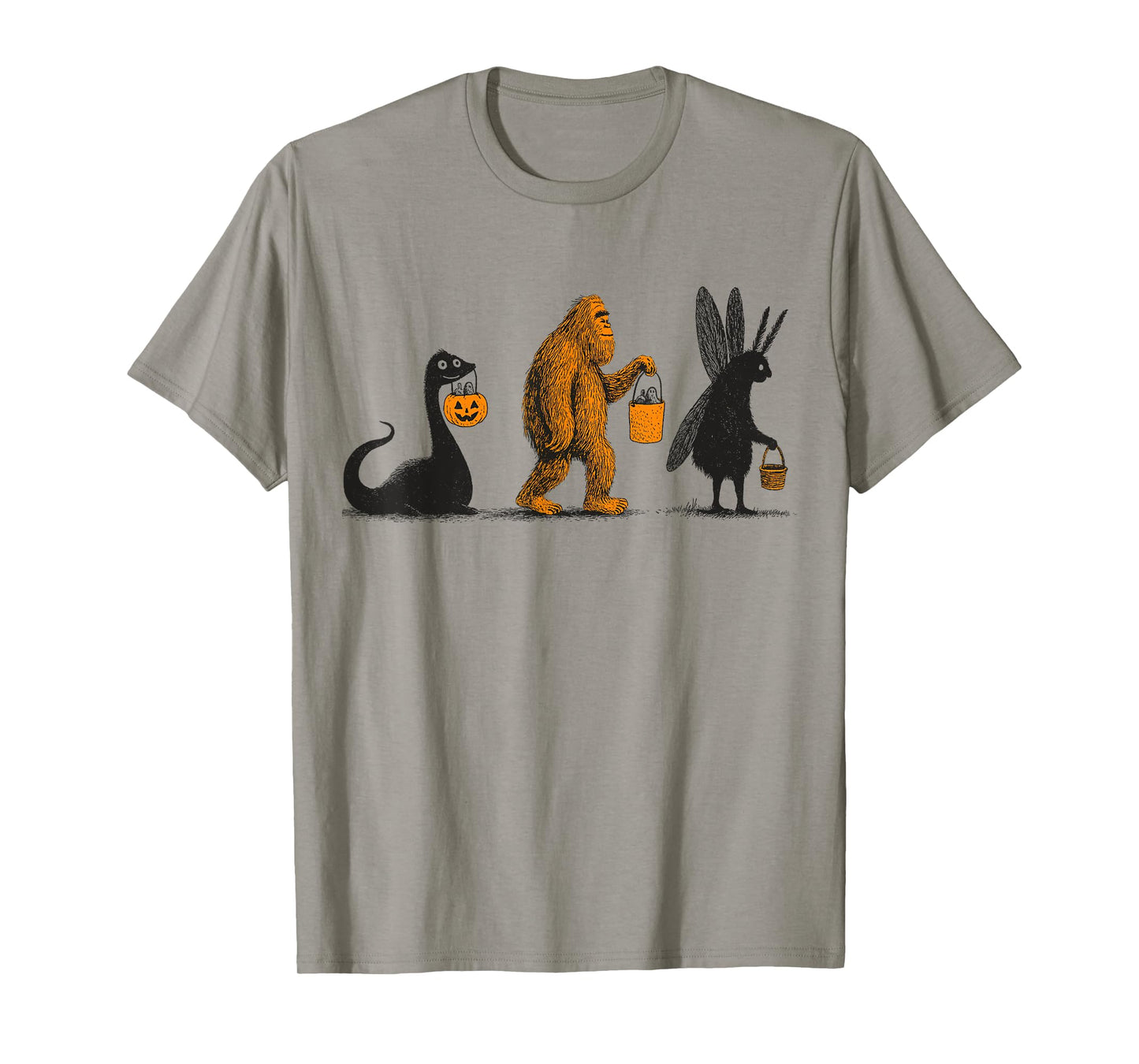 Cryptids Halloween Bigfoot Mothman Loch Ness Monster T-Shirt