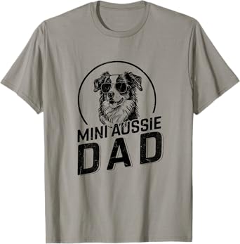 Mini Aussie Dad Dog Owner Gifts for Men Funny Dad Christmas T-Shirt