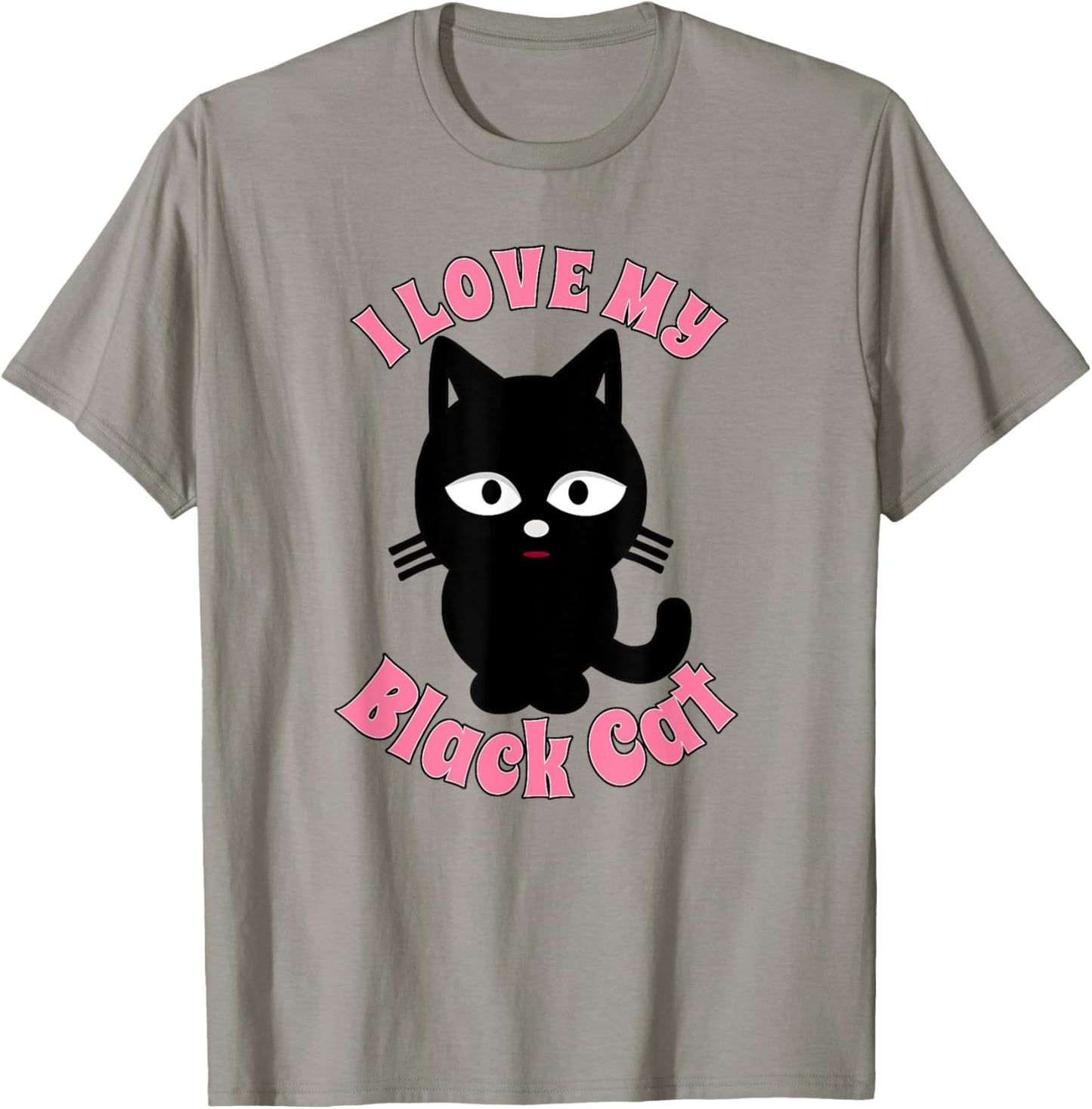 I Love My Black Cat Shirt Cute Kitty Halloween Kitten T-Shirt