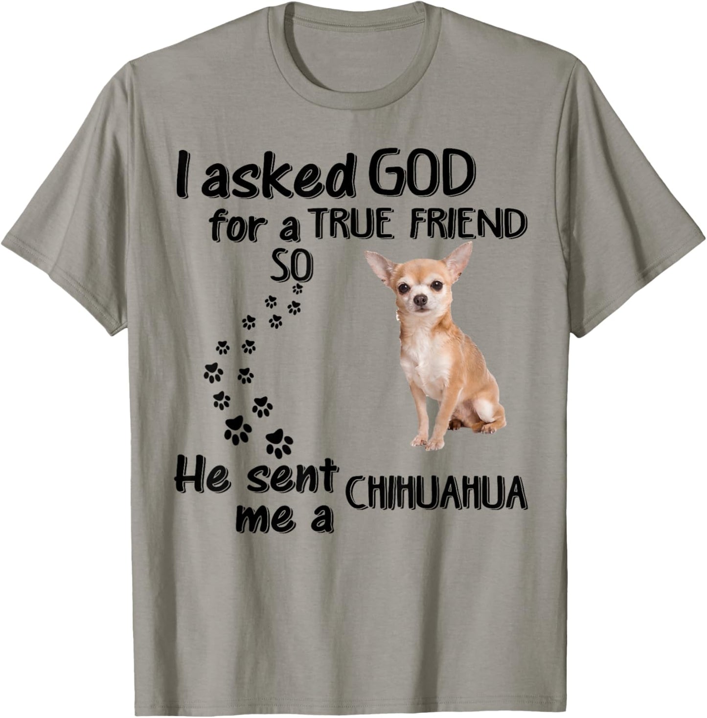 I Asked God For True Friend So He Sent Chihuahua T-Shirt