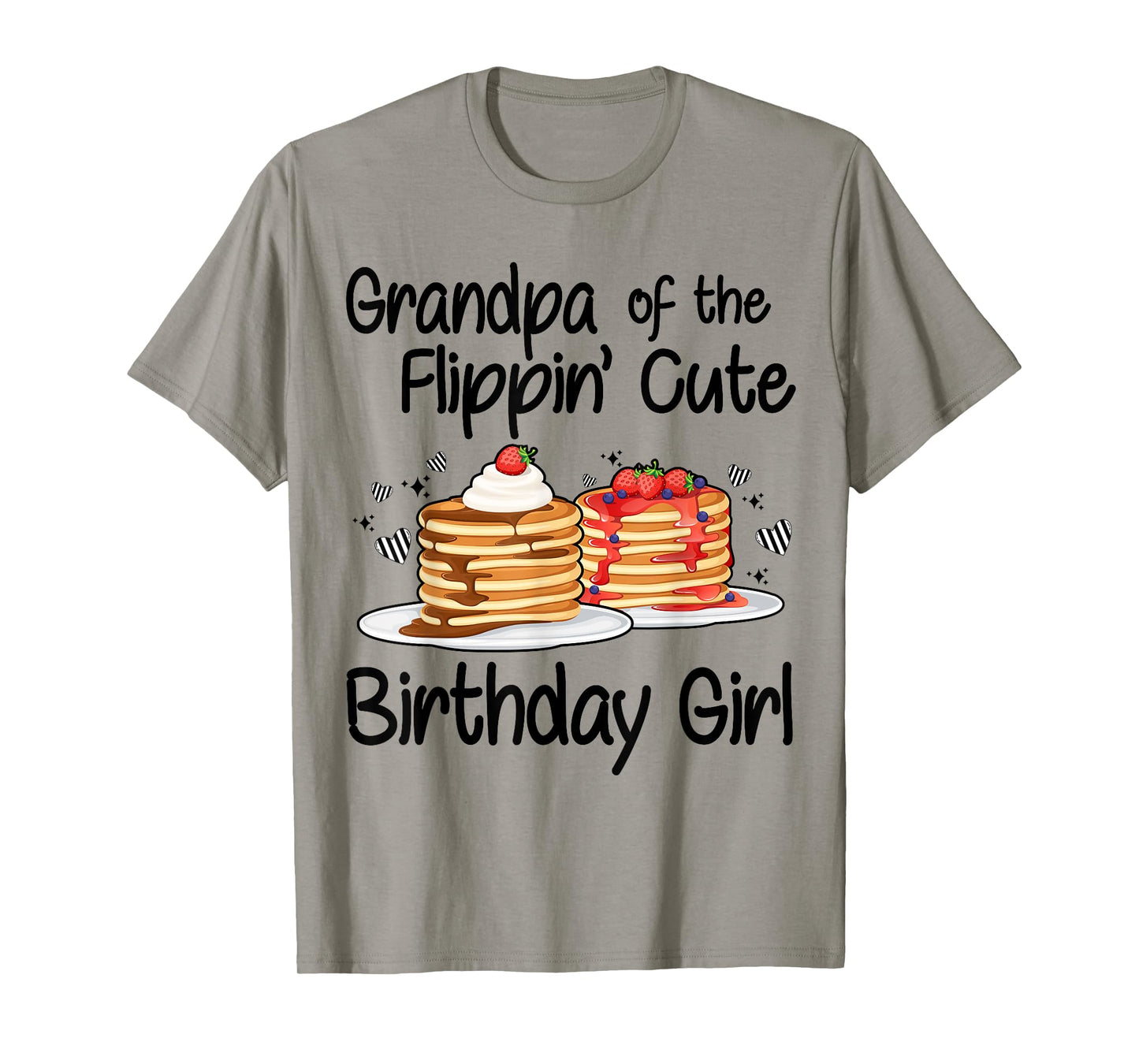 Breakfast Themed 1st Birthday Flippin Cute Pancakes Grandpa T-Shirt