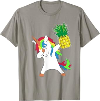 Dabbing Unicorn Horse Pineapple Aloha Beach Hawaiian Gift T-Shirt for Men Women Kids