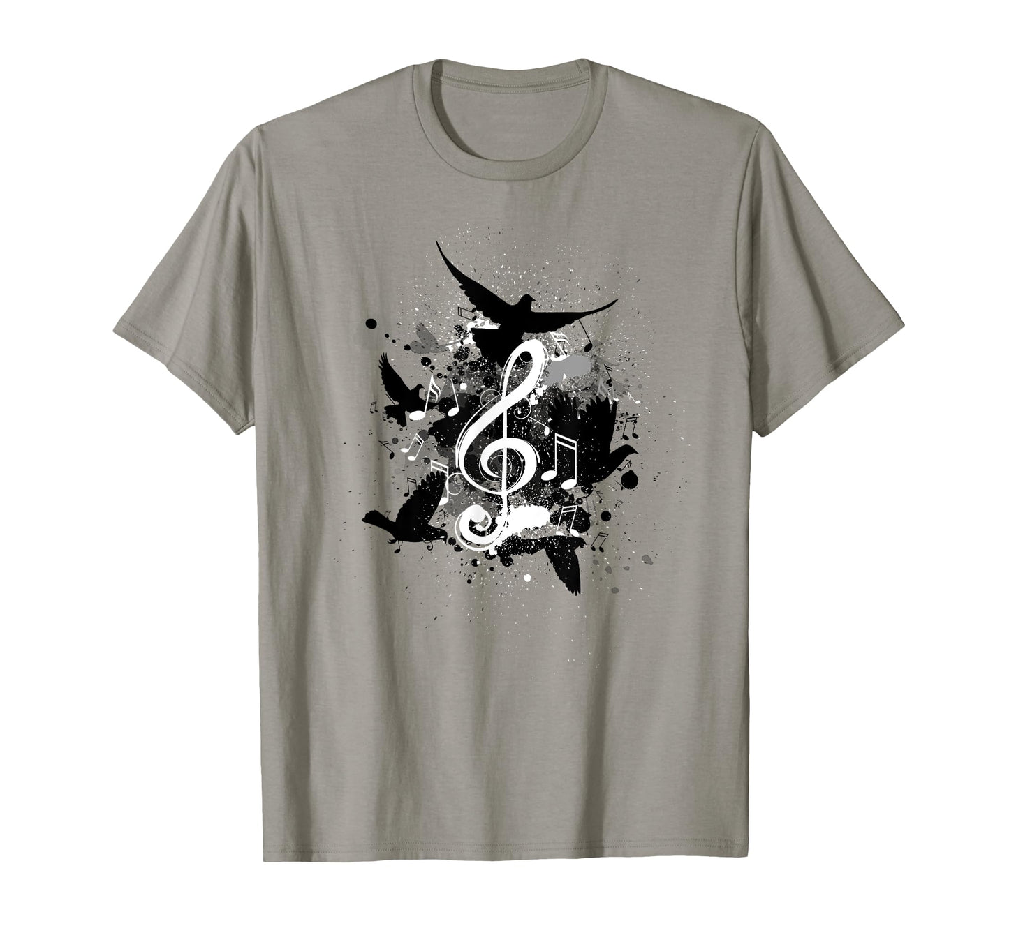 Abstract Music Notes and Birds Music Lovers Art T-Shirt T-Shirt