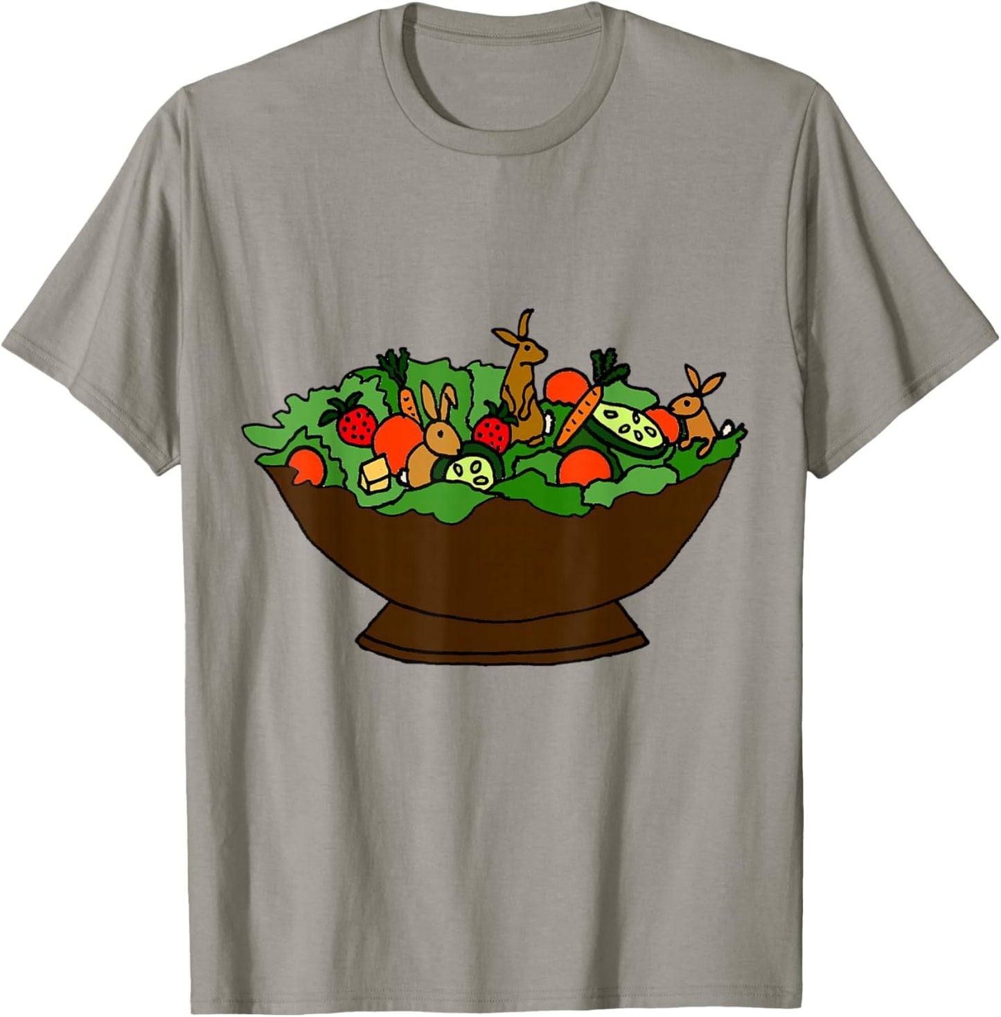 Smilenowtees Funny Bunny Rabbits in Garden Salad T-shirt