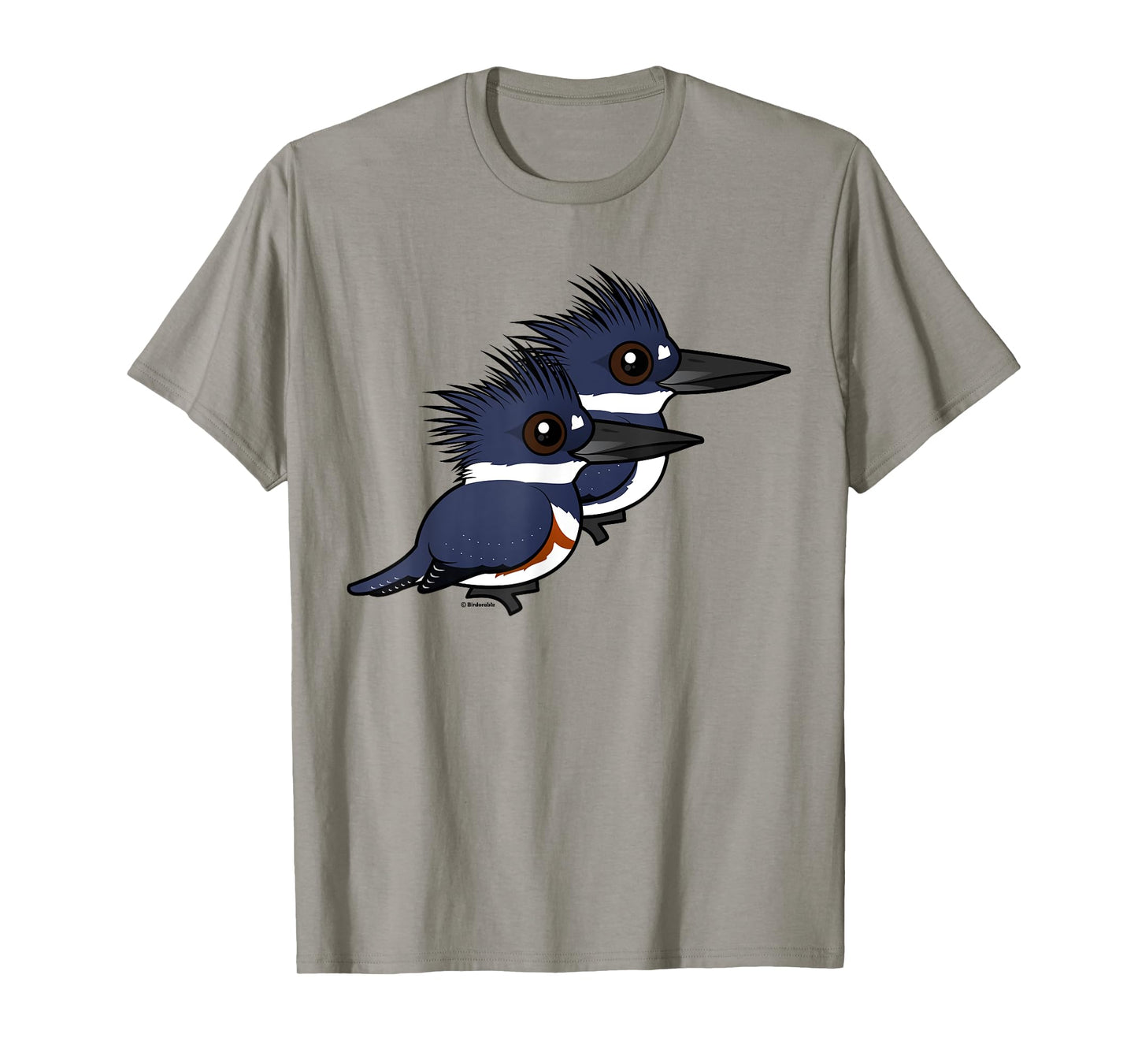 Cute Cartoon Belted Kingfisher Pair Birdorable T-Shirt