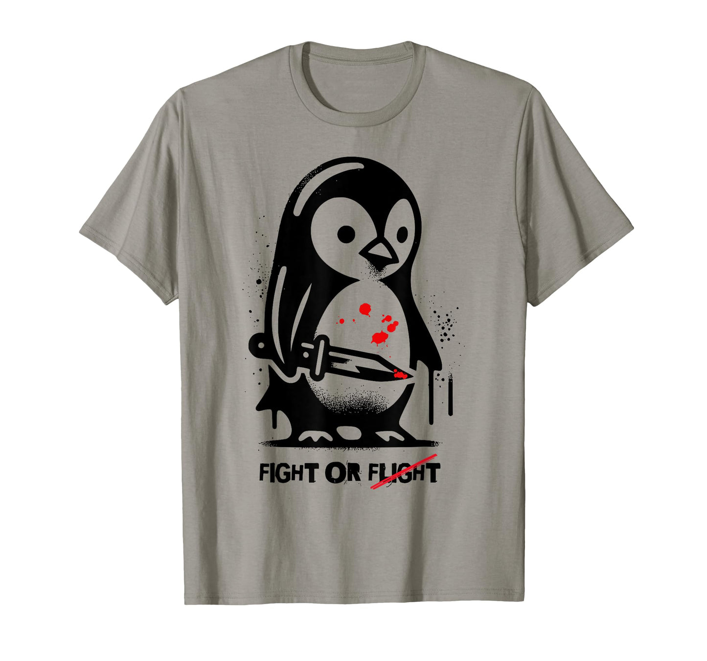 Funny Penguin Flight or Fight Meme Silly Humor T-Shirt