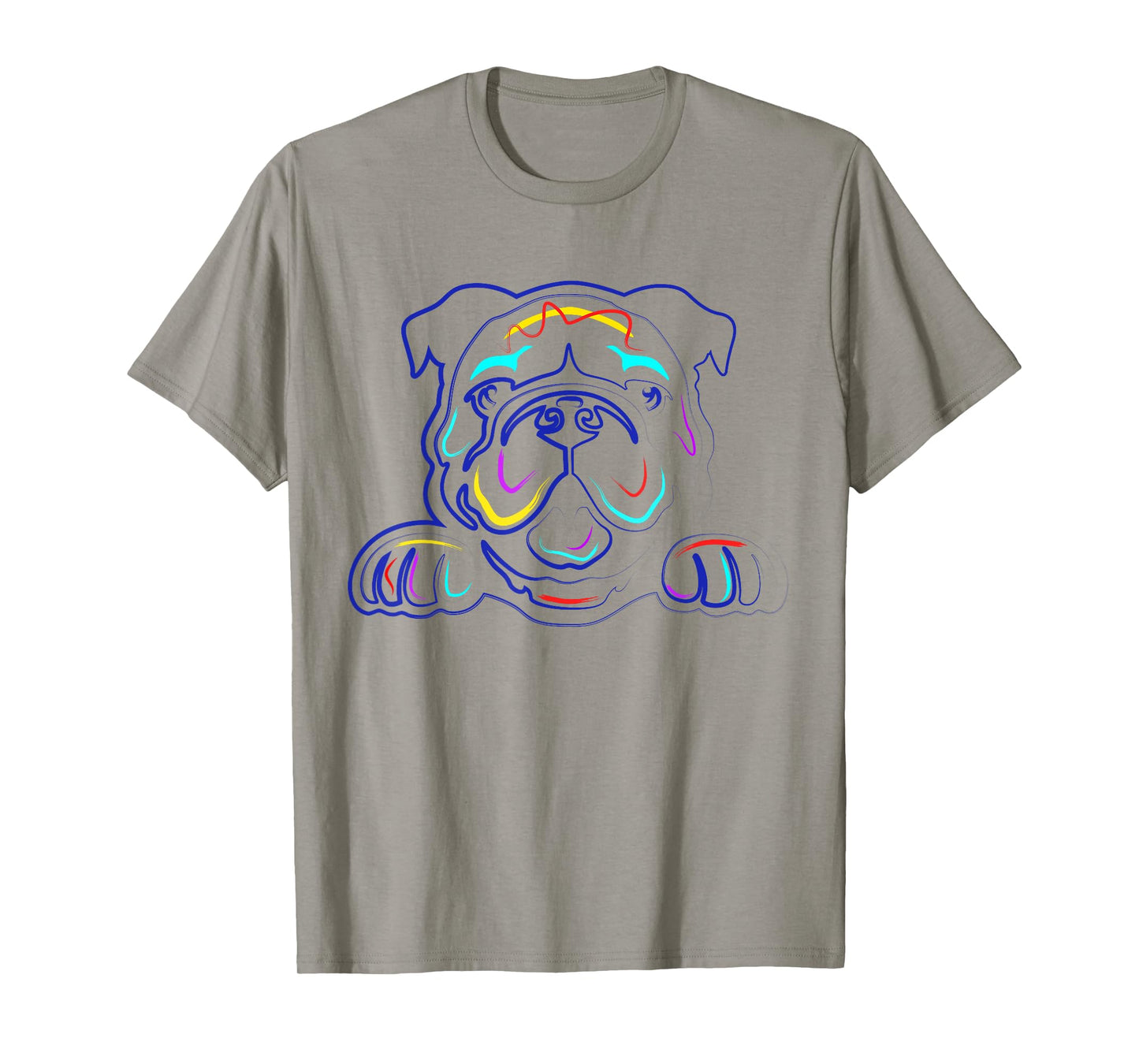 English Bulldog Lovers Shirts | Line Drawing Artsy Bulldog T-Shirt