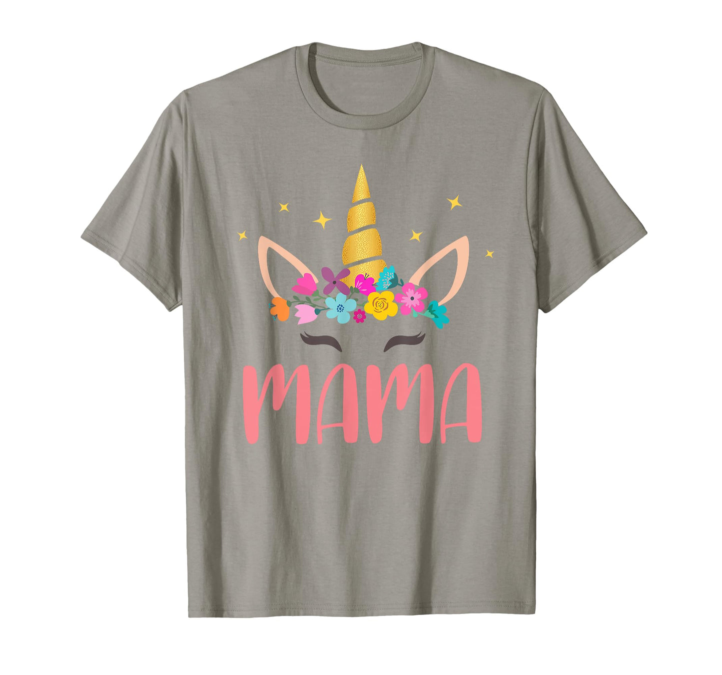 Mama Unicorn Floral Birthday Matching T-Shirt
