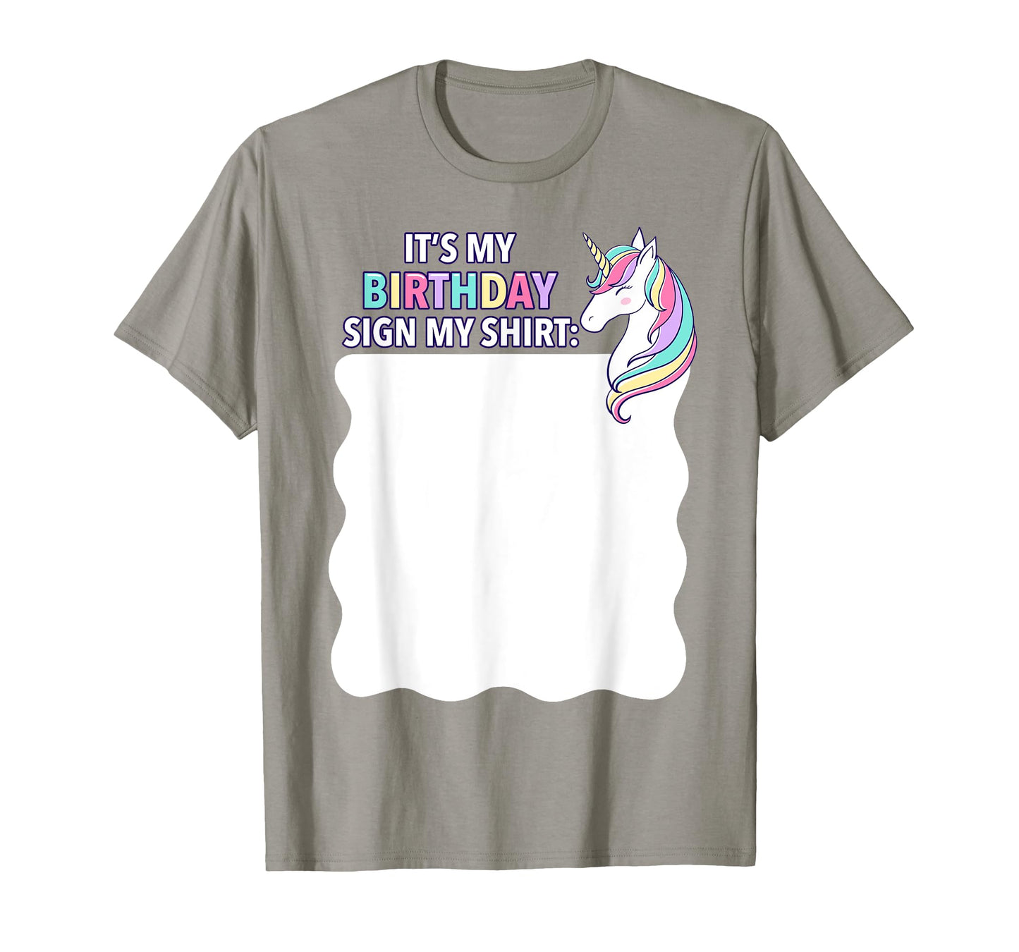 It's My Birthday Sign My Shirt Pink Unicorn Girl Toddler T-Shirt
