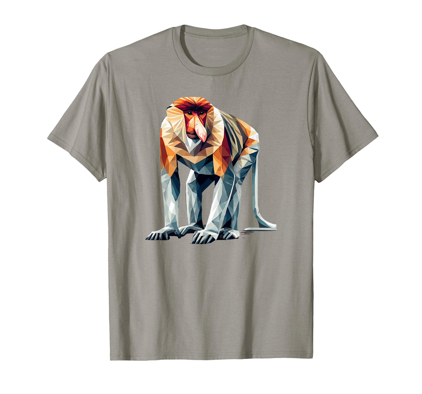Geometric Art Proboscis Monkey Long-Nosed Monkey T-Shirt