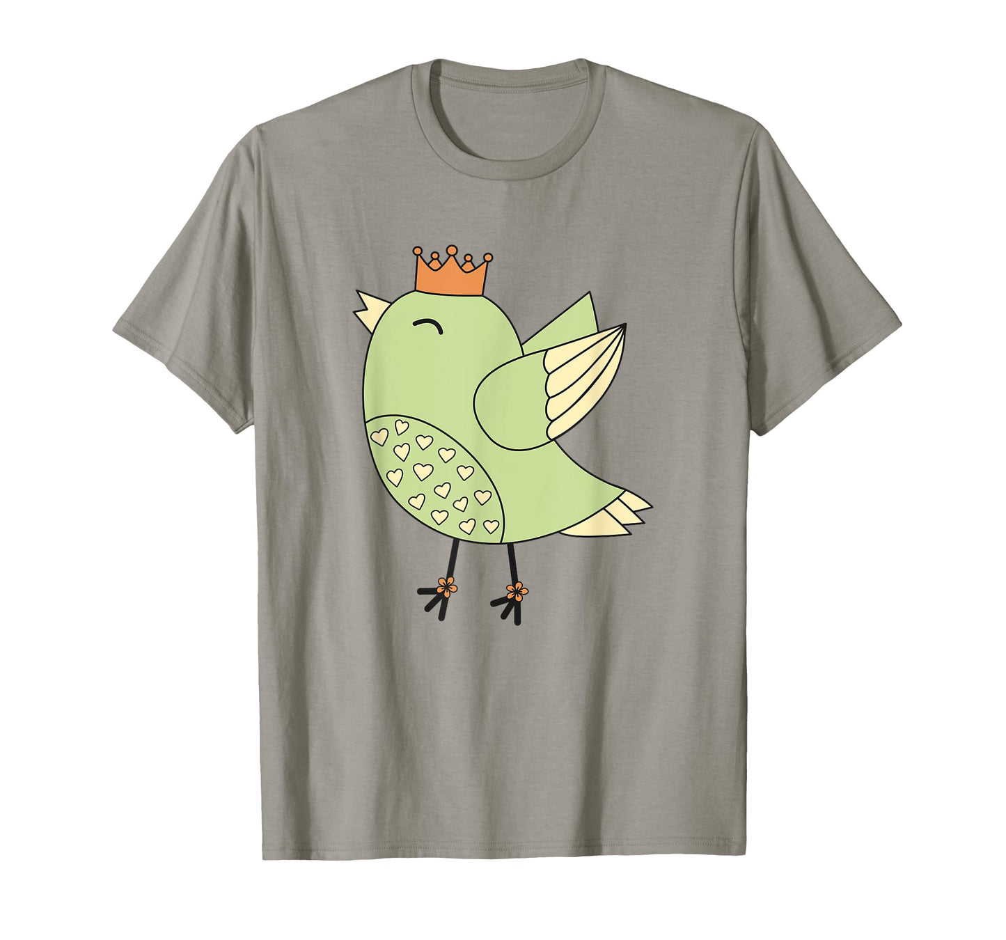 Cute Happy Green Bird Lover Gift Kids Youth Bird Watcher T-Shirt