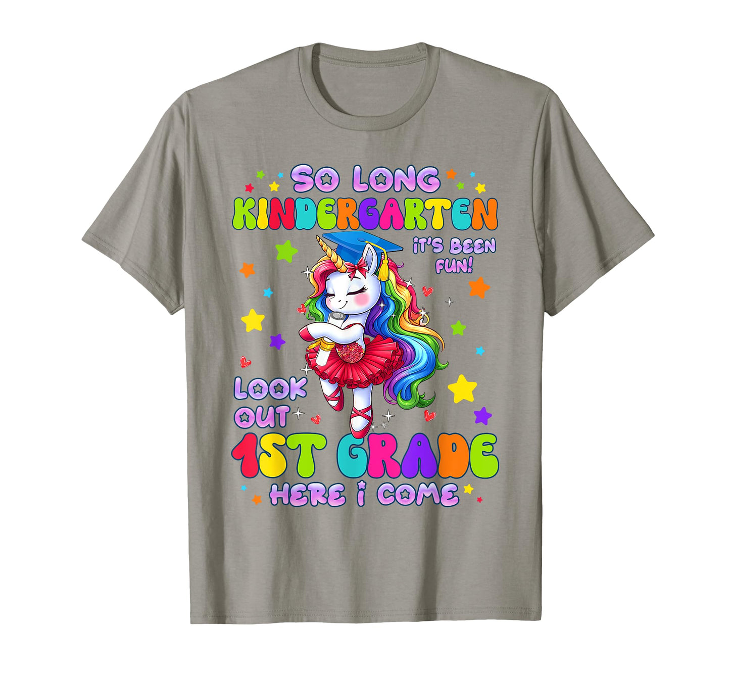 Kindergarten Graduation 2025 Graduate Girls Unicorn 1st Grad T-Shirt