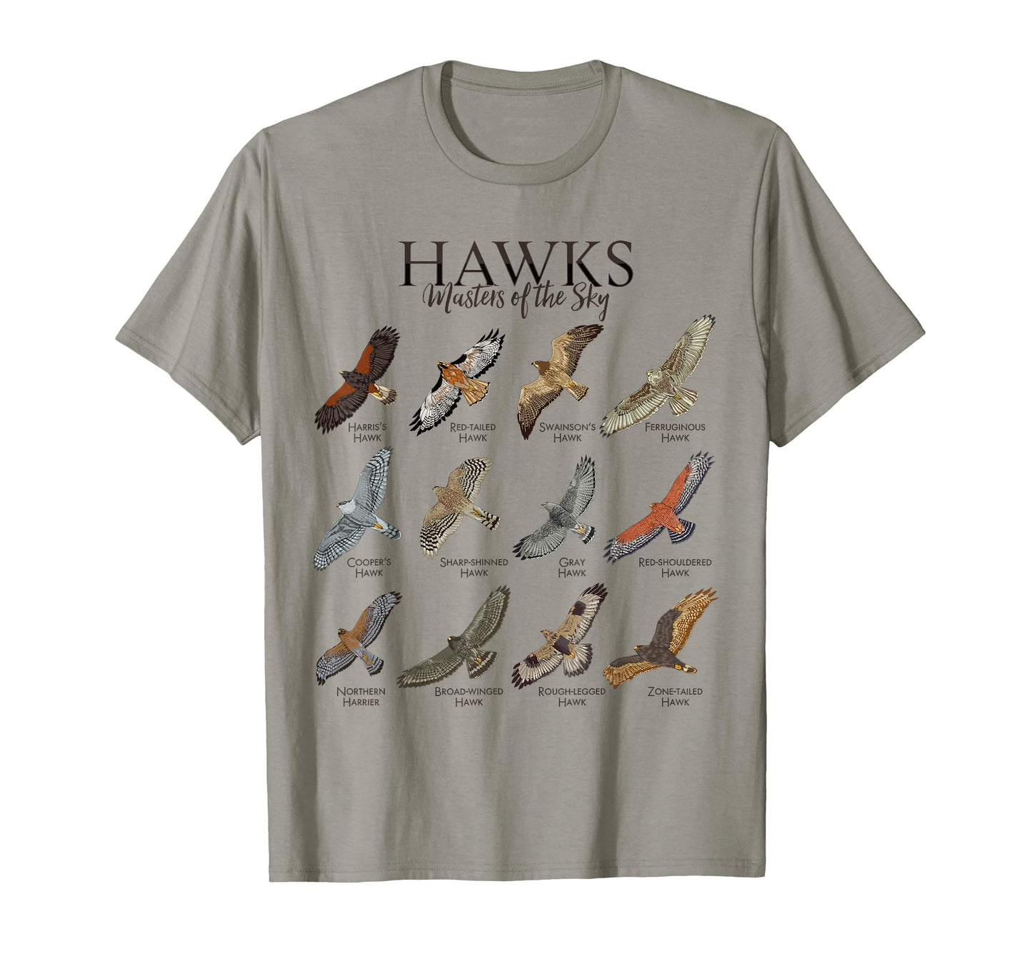 Fascinating Birds of Prey - Types of Hawks T-Shirt