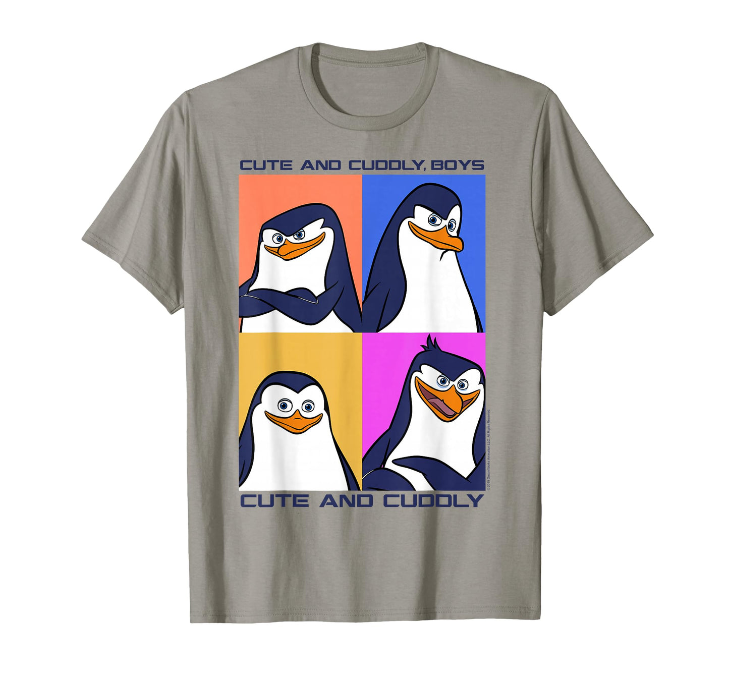 Madagascar Penguins Cute And Cuddly Text Poster T-Shirt