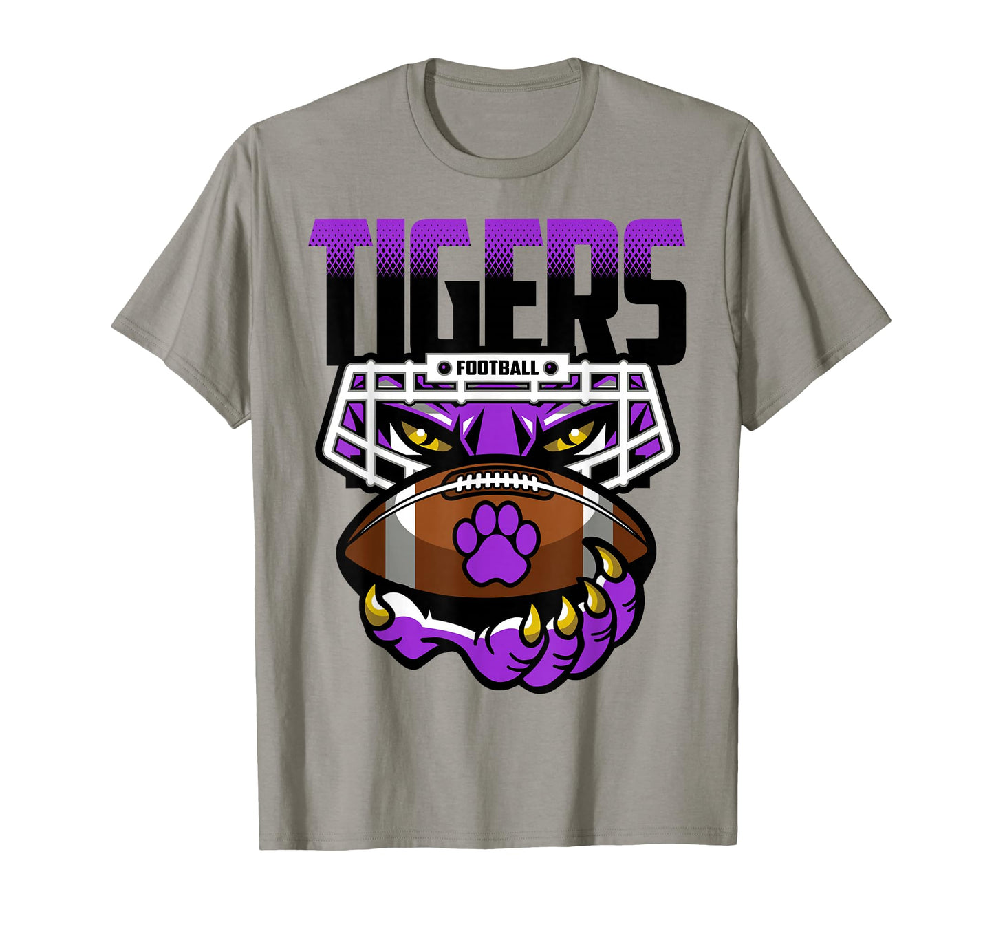 Tigers Football Tiger Pride School Spirit Purple Tigers T-Shirt