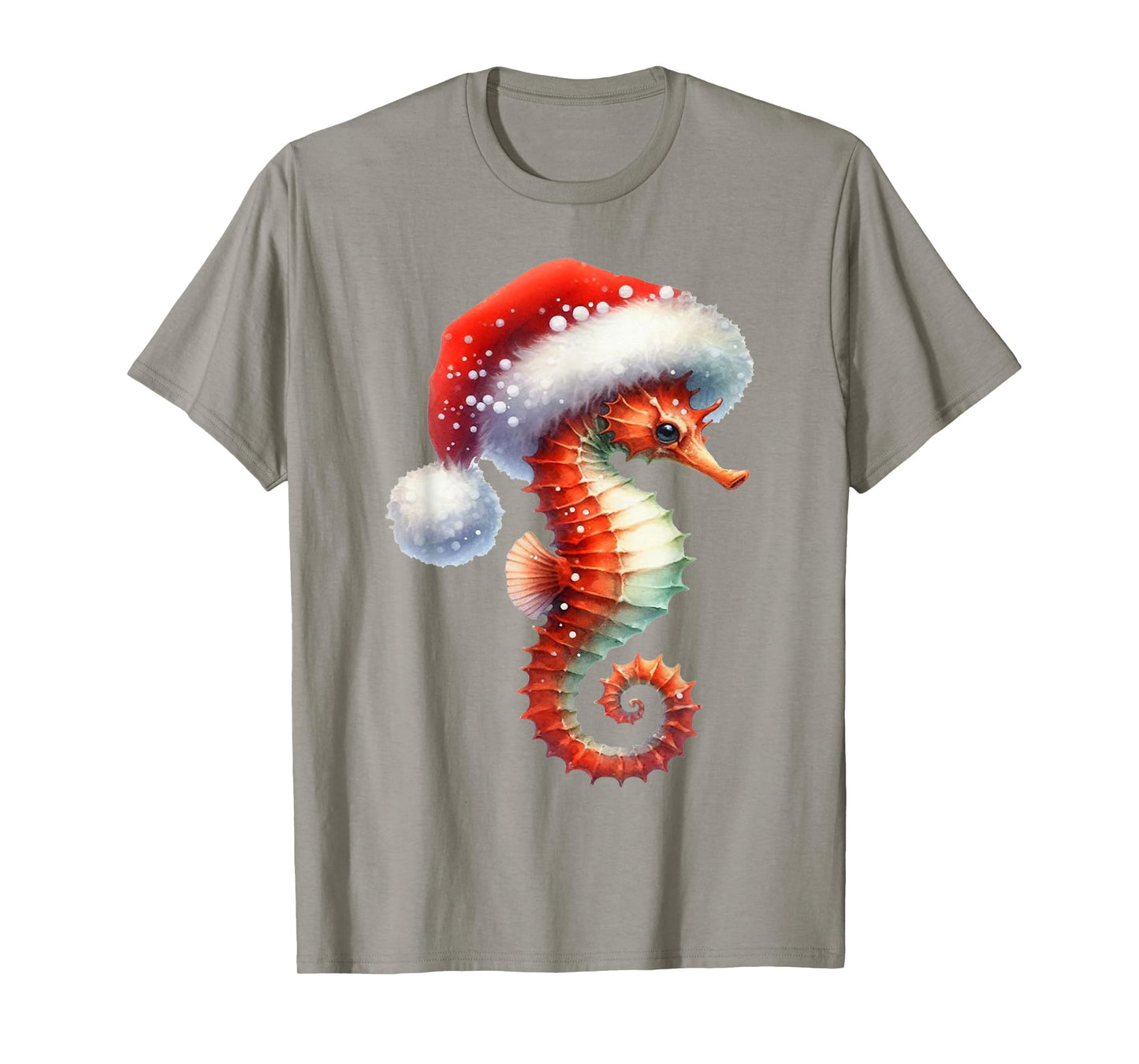 Coastal Christmas Seahorse Beach Holiday Winter Xmas T-Shirt